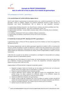 Exemple de projet p&eacute;dagogique pour un module de gymnastique