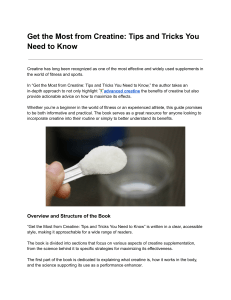 Get the Most from Creatine  Tips and Tricks You Need to Know
