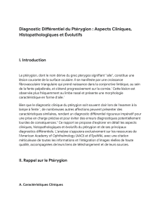 Pterygion   Diagnostic diff&eacute;rentiel complet 