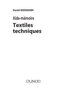 Textiles Techniques : Aide-m&eacute;moire pour Professionnels