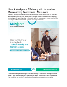 Unlock Workplace Efficiency with Innovative Microlearning Techniques   MaxLearn