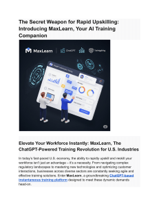 The Secret Weapon for Rapid Upskilling  Introducing MaxLearn, Your AI Training Companion