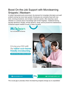Boost On-the-Job Support with Microlearning Snippets   Maxlearn
