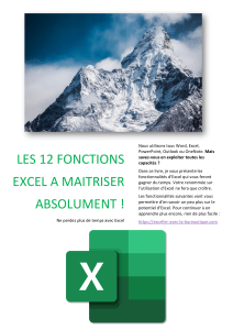 LES 12 FONCTIONS  EXCEL A MAITRISER  ABSOLUMENT !