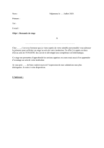 Demande de stage en informatique - ENASTIC