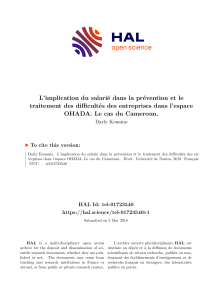 Implication des salariés dans les difficultés OHADA