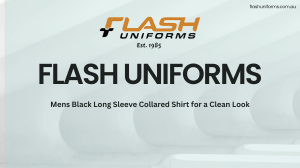 Mens Black Long Sleeve Collared Shirt for a Clean Look