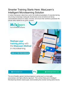 Smarter Training Starts Here  MaxLearn’s Intelligent Microlearning Solution