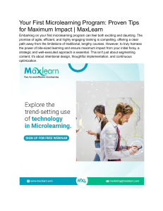 Your First Microlearning Program  Proven Tips for Maximum Impact   MaxLearn