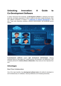 Co-Development Software: A Guide to Innovation