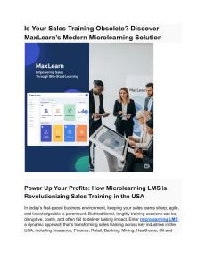 MaxLearn: Microlearning LMS for Sales Training | Boost Profits