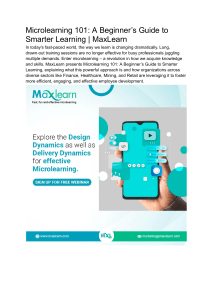 Microlearning 101: A Beginner's Guide to Smarter Learning