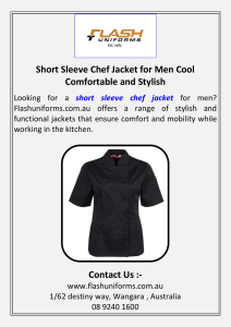 Short Sleeve Chef Jacket for Men Cool Comfortable and Stylish