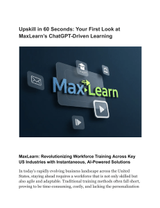 Upskill in 60 Seconds  Your First Look at MaxLearn’s ChatGPT-Driven Learning