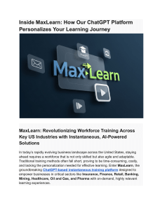 Inside MaxLearn  How Our ChatGPT Platform Personalizes Your Learning Journey