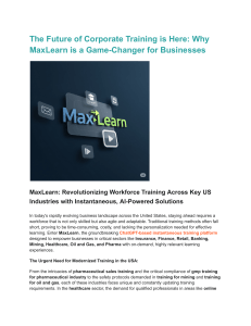 MaxLearn: AI-Powered Corporate Training for US Industries