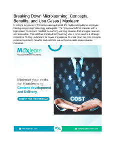 Microlearning: Concepts, Benefits, and Use Cases