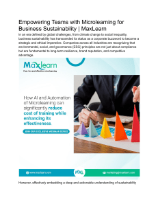Microlearning for Business Sustainability: Empowering Teams