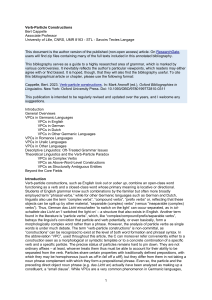 Verb-Particle Constructions: A Linguistic Bibliography
