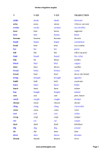 Liste verbes irreguliers