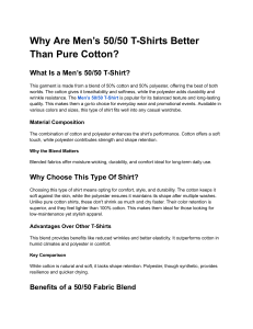 Why Are Men’s 50 50 T-Shirts Better Than Pure Cotton