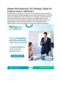 Master Microlearning  Six Strategic Steps for Lasting Impact   MaxLearn