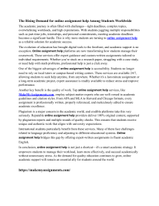 Online Assignment Help: Benefits for Students Worldwide
