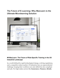 MaxLearn: Microlearning for Risk-Specific Training