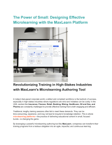 MaxLearn: Microlearning for High-Stakes Industries