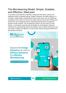 The Microlearning Model  Simple, Scalable, and Effective   MaxLearn