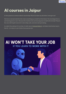 AI Courses in Jaipur 2025 | Pedestal EdTech Generative AI Lab