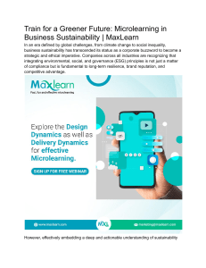 Train for a Greener Future  Microlearning in Business Sustainability   MaxLearn