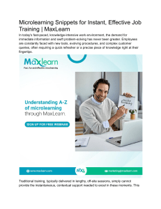 Microlearning Snippets for Instant, Effective Job Training   MaxLearn