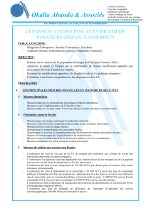 Innovations Fiscales Cameroun 2025 - Séminaire de Formation
