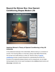 Beyond the Skinner Box  How Operant Conditioning Shapes Modern Life
