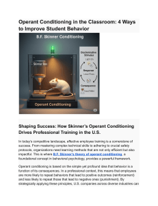Operant Conditioning in the Classroom  4 Ways to Improve Student Behavior
