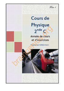 Physique-Chimie 2nde C : Annale de Cours et Exercices