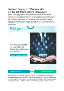 Enhance Employee Efficiency with On-the-Job Microlearning   MaxLearn