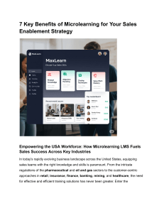 7 Key Benefits of Microlearning for Your Sales Enablement Strategy