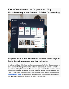 From Overwhelmed to Empowered  Why Microlearning Is the Future of Sales Onboarding