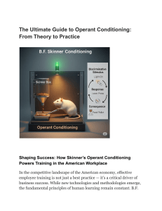 Operant Conditioning in Workplace Training: A Practical Guide