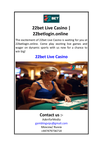 22bet Live Casino  22betlogin.online