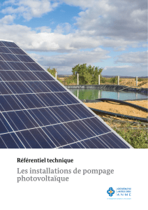 Referentiel technique .installations pompage photovoltaique