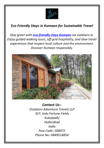 Eco Friendly Stays in Kumaon for Sustainable Travel