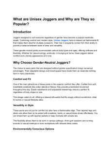 What are Unisex Joggers and Why are They so Popular