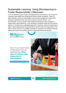 Sustainable Learning  Using Microlearning to Foster Responsibility   MaxLearn
