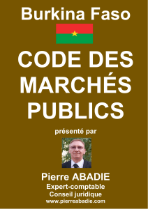 Code des March&eacute;s Publics du Burkina Faso