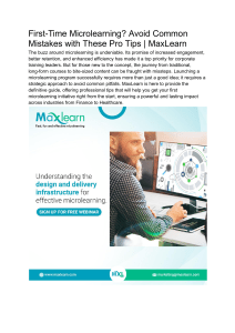 First-Time Microlearning  Avoid Common Mistakes with These Pro Tips   MaxLearn