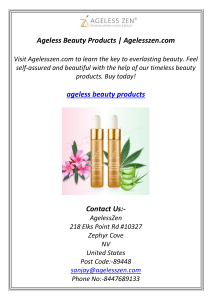 Ageless Beauty Products | Agelesszen.com