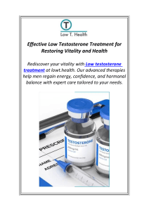 Effective Low Testosterone Treatment for Restoring Vitality and Health